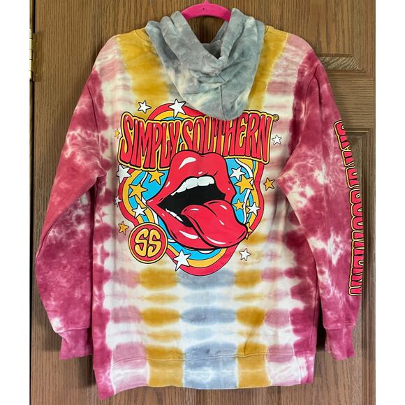 Simply Southern Tie-Dye Size Small Hoodie PTP 21” “Be Simple Live Better” - Picture 2 of 8